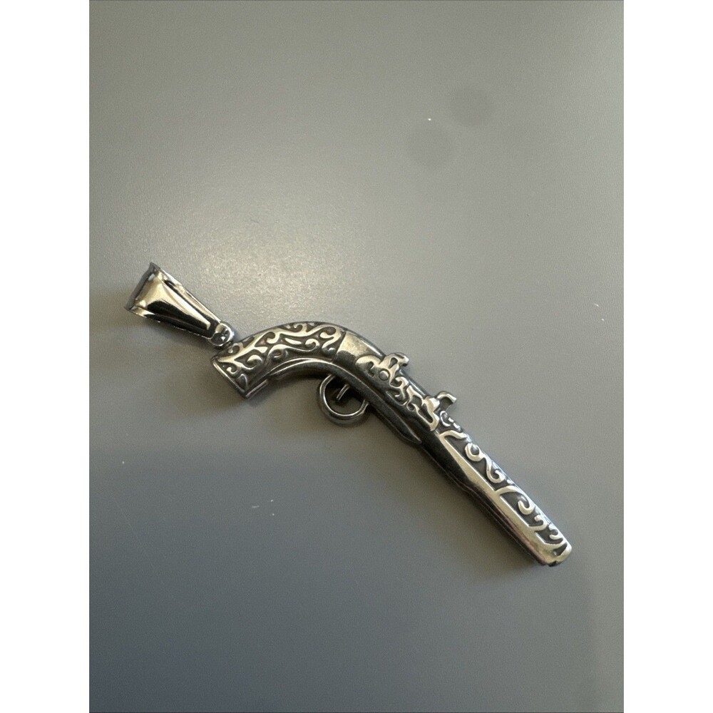 Stainless Steel Pendant Gun Rifle Hunter Hunting Scope 24 Inch Box Chain Gift